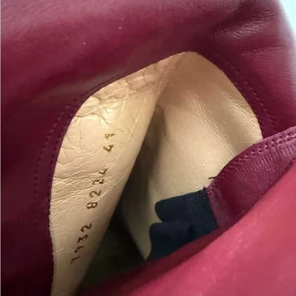 Versace Burgundy Leather Heeled Boots - Picture 11 of 12